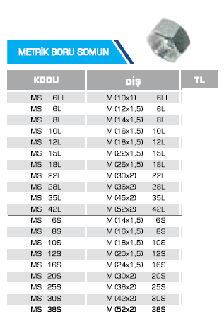 METRİK BORU SOMUN